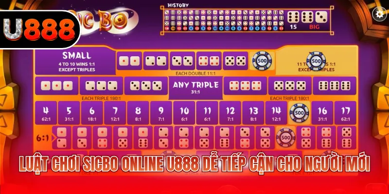 Sicbo Online – Trò Chơi Xúc Xắc Cho Người Mê Cá Cược 3 Luật chơi Sicbo online U888 dễ tiếp cận cho người mới